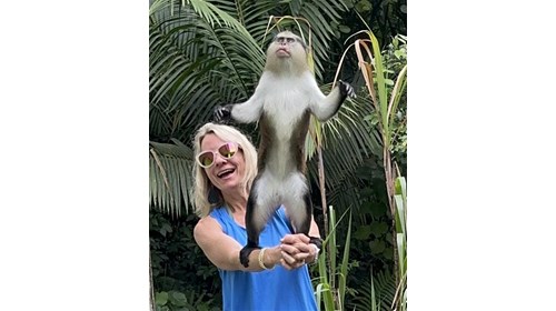 Me and my monkey friend in Grenada in 2023