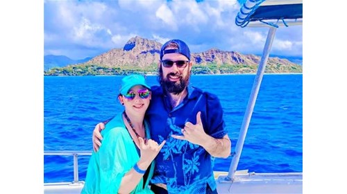 My husband & I in Hawaii (Diamond Head)