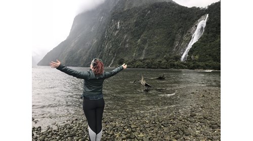 Me, standing in the fjords of New Zealand