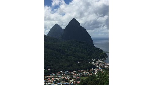 Visited St. Lucia. Love the Peton Mountains!