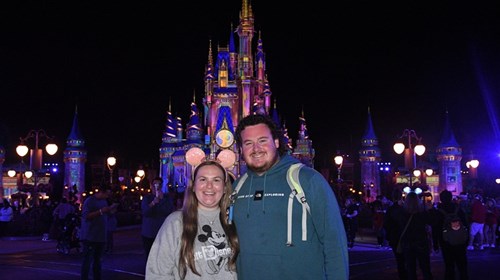 My husband and I on our honeymoon at Disney World