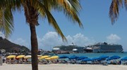 Cruise Ships from Great Bay Beach St.Maarten