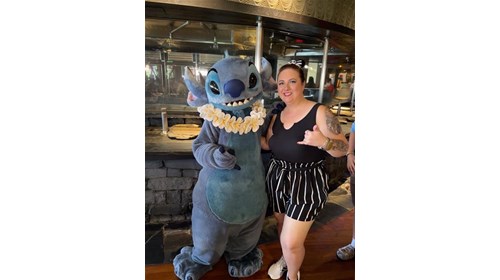 Hangin loose with Stitch at breakfast.