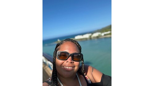 In port at the beautiful island of Amber Cove.