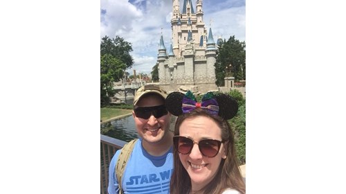 My husband and I at Disney