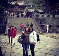 My daughter and I at the temples in Nikko, UNESCO 