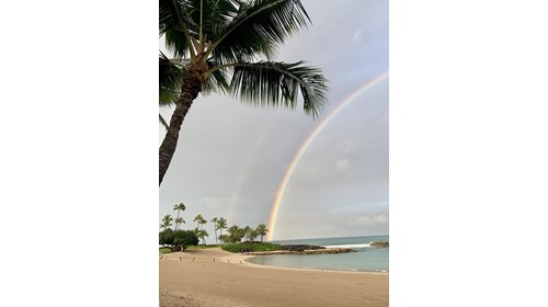 Double rainbows over Ko Olina, Hawaii