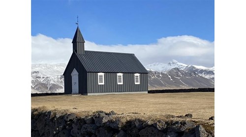 The Black church at Budir in Snæfellsnes, Iceland