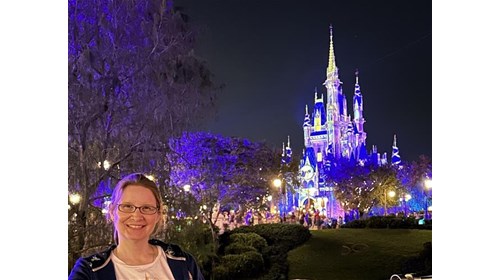 Amanda and Cinderella Castle at Walt Disney World