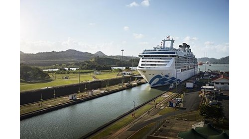 A Princess Cruise Ship through the Panama Canal