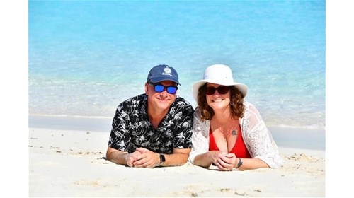 Jon and Jo'El on the beach in Turks and Caicos