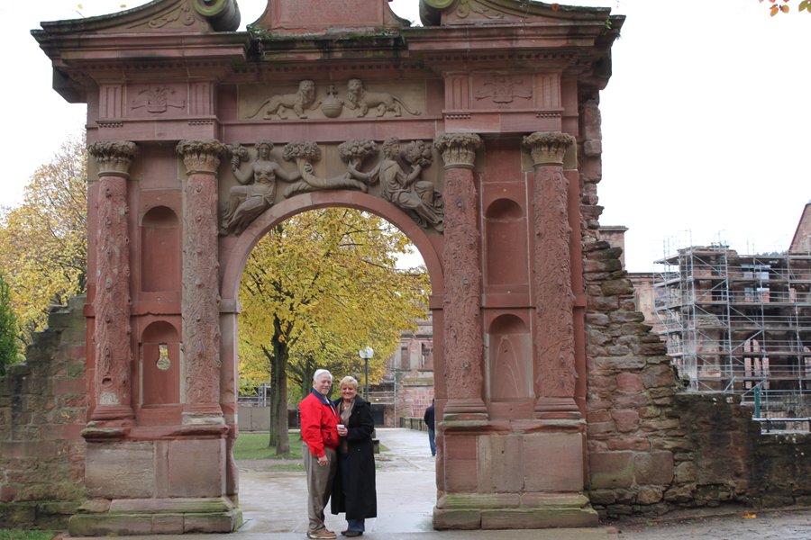 Carol and Bruce at Heidelberg Castle Gate