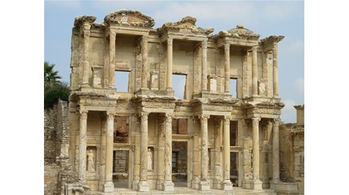 Library of Celsus in Turkey while touring Ephesus
