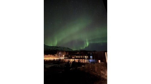 The Northern Lights from my room's balcony!