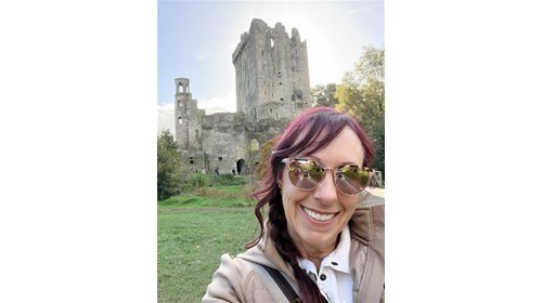Enjoying the sights at Blarney Castle.