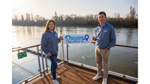 Couple on a river cruise