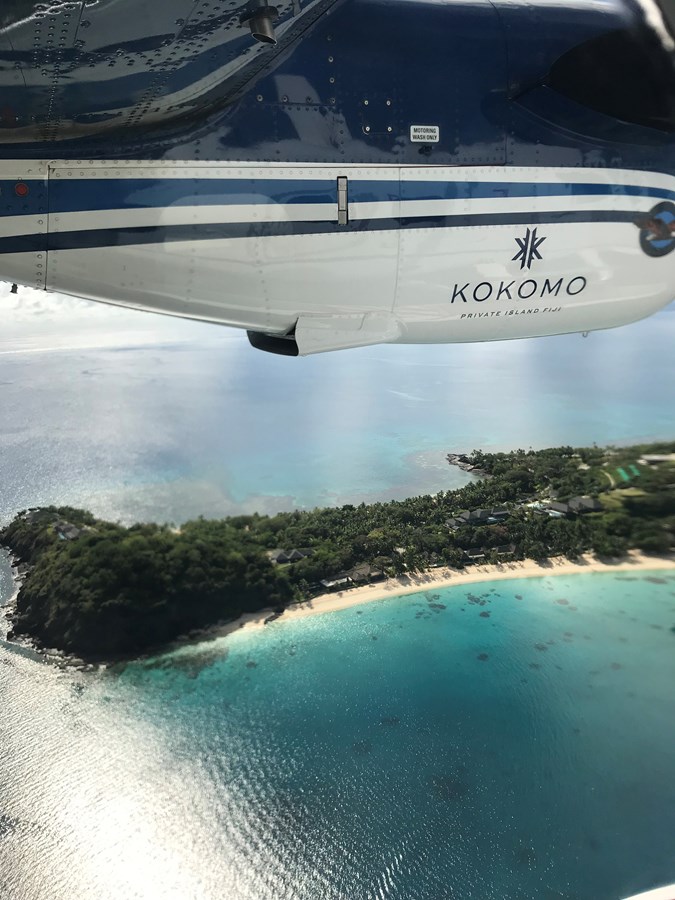 Sea plane over Kokomo Island