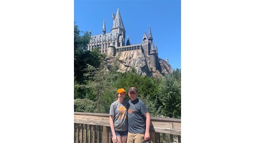 This is me and my husband at universal. 