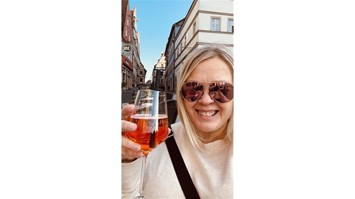 Aperol Spritz at a street cafe in Rudesheim