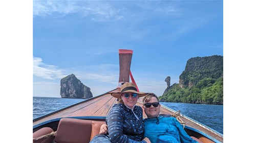 Enjoying a day island hopping in Krabi, Thailand