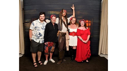 Enjoying pirate night with our favorite pirate! 