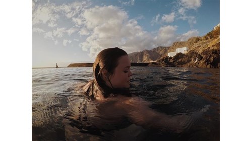Swimming in the natural pools of Tenerife, Spain