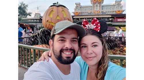 My husband and I - Disney's Magic Kingdom!