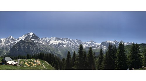 The Swiss Alps on a beautiful summer day.