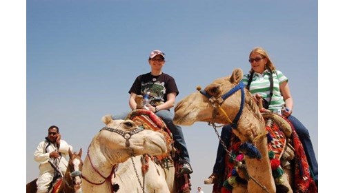 My Mom and I on Camels in Egypt 
