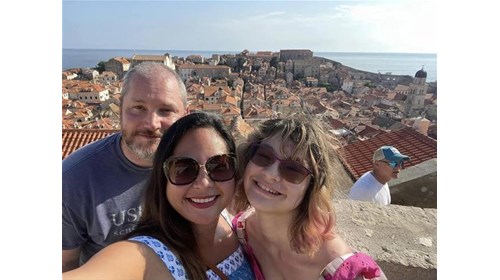 My family on the walls on Dubrovnik, Croatia