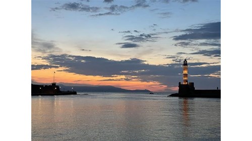 Chania, Crete, Greece harbor lighthouse