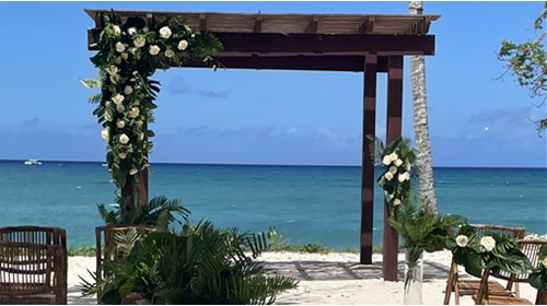 Destination wedding with an ocean view