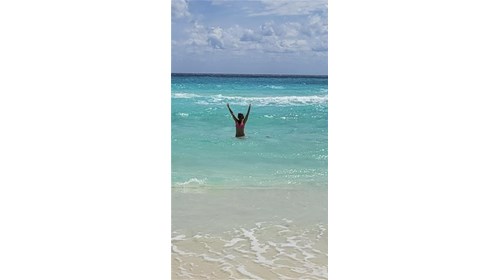 Swimming in the beach in Cancun
