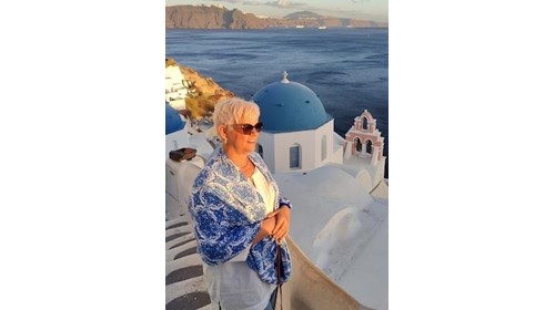Admiring the beauty in Santorini Greece