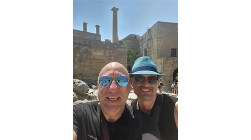 My husband and I in Rhodes, Greece 2023