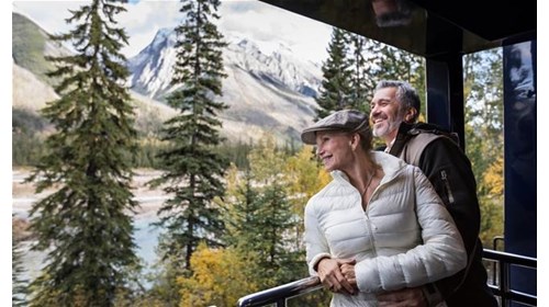 Rocky Mountaineer train through the Mountains