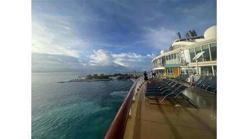 Onboard Oasis of the Seas at port in the Bahamas