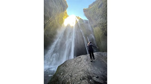 The glorious Gljúfrabúi Waterfall in Iceland