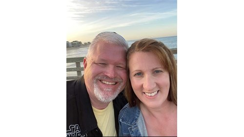 At one of our many happy places...the beach! 