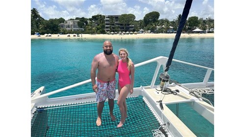 A Catamaran and snorkeling expedition in Barbados.