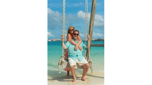 Beach swing at the Waldorf Maldives
