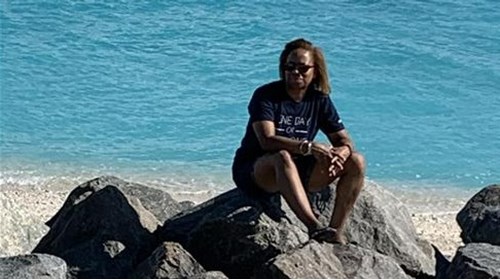 Sitting on the rocks on MSC cruises private island