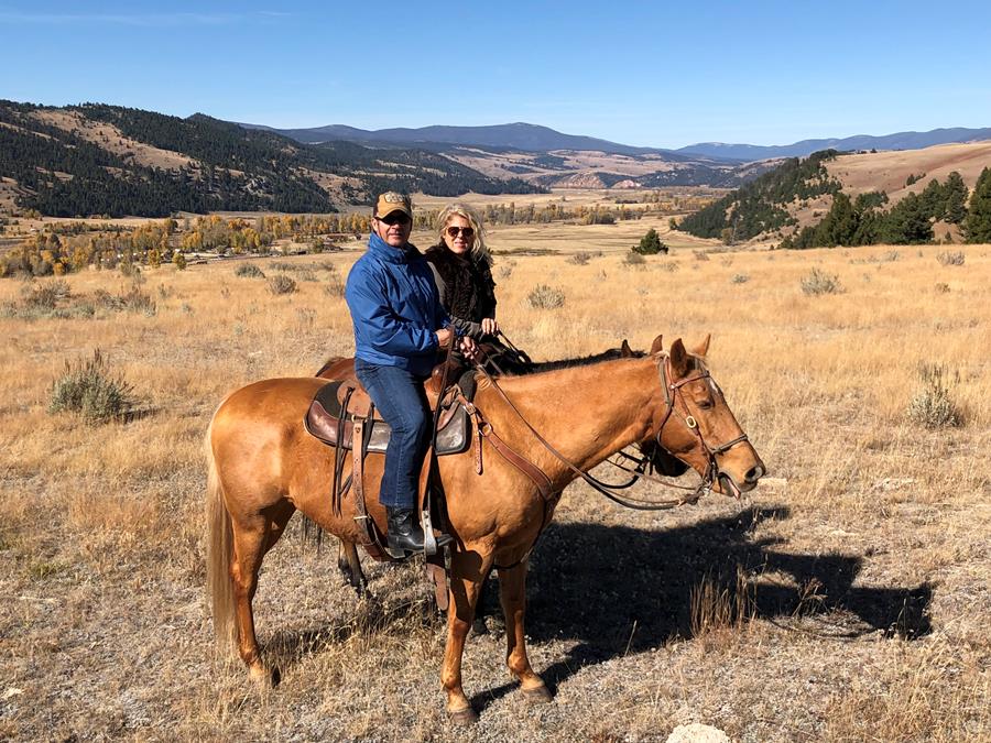 My husband Ken and I Horseback Riding 