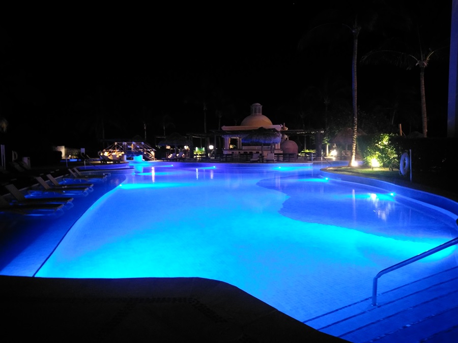 Excellence Riviera Cancun Main Pool at Night