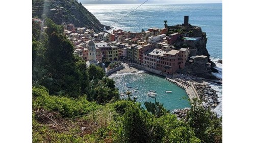 View of Vernazza from the Sentiero Azzurro