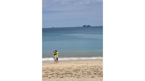 My children playing on the beach (Playa Conchal).