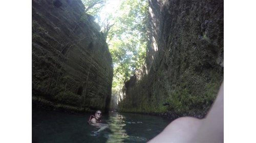 Swimming through an underground river at Xcaret