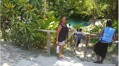 Enjoying a day at the Blue Hole in Jamaica. Life!!