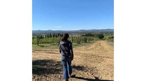 Winemaker showing us her amazing vineyards!