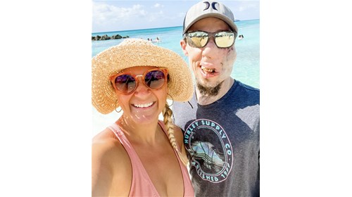 My Husband an I enjoying our last Carnival Cruise